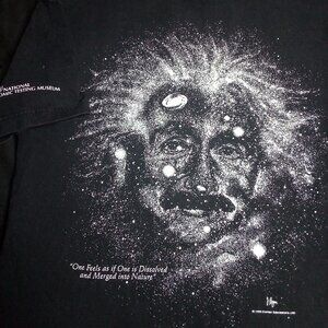 Vintage Albert Einstein Outer Space Stars Portrait T-Shirt